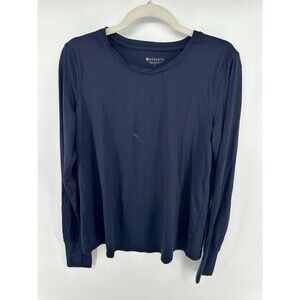 Athleta Womens size S Blue Sunlover Top Tulip Back Thumbhole Long Sleeve